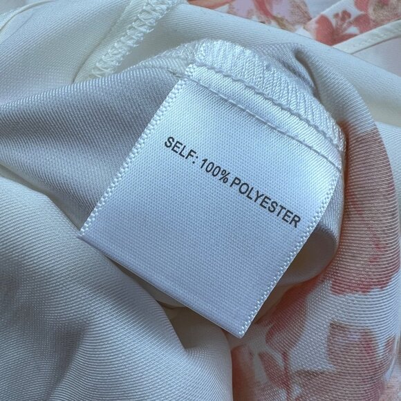 Rose + Olive Floral Button-Up Blouse Cream Pink Size Medium NWT - Picture 10 of 12